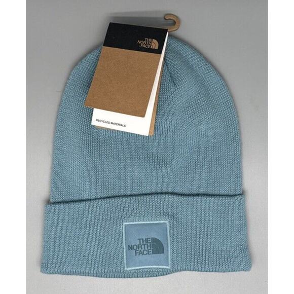 The North Face Big‎ Box Winter Blue Algae Beanie Sock Hat One Size Fits Most NWT - Picture 1 of 4